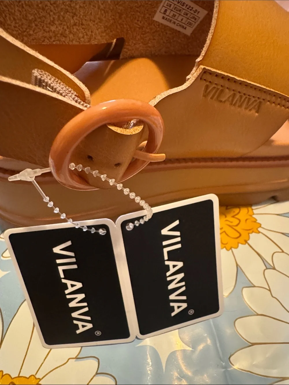 Tan Double-Strap Platform Sandals